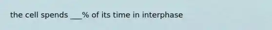 the cell spends ___% of its time in interphase