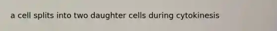 a cell splits into two daughter cells during cytokinesis