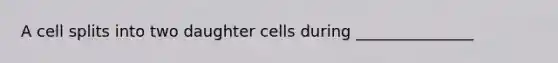 A cell splits into two daughter cells during _______________