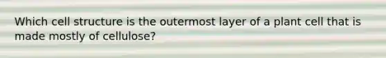 Which cell structure is the outermost layer of a plant cell that is made mostly of cellulose?