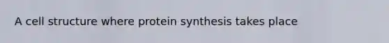 A cell structure where protein synthesis takes place