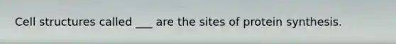 Cell structures called ___ are the sites of protein synthesis.