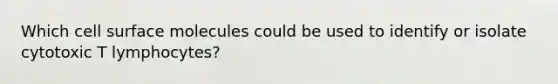 Which cell surface molecules could be used to identify or isolate cytotoxic T lymphocytes?