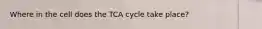 Where in the cell does the TCA cycle take place?