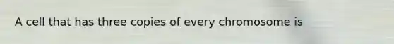 A cell that has three copies of every chromosome is