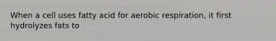 When a cell uses fatty acid for aerobic respiration, it first hydrolyzes fats to