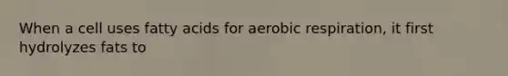 When a cell uses fatty acids for aerobic respiration, it first hydrolyzes fats to