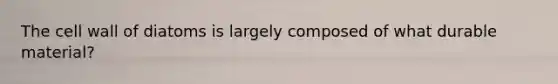 The cell wall of diatoms is largely composed of what durable material?