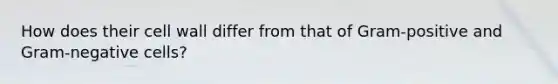 How does their cell wall differ from that of Gram-positive and Gram-negative cells?