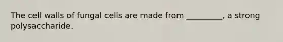 The cell walls of fungal cells are made from _________, a strong polysaccharide.