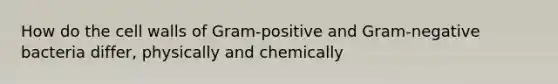 How do the cell walls of Gram-positive and Gram-negative bacteria differ, physically and chemically