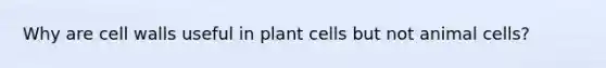 Why are cell walls useful in plant cells but not animal cells?