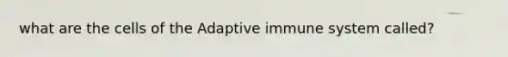 what are the cells of the Adaptive immune system called?