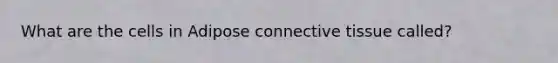 What are the cells in Adipose connective tissue called?