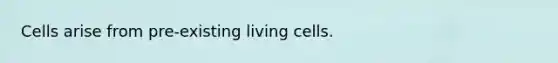 Cells arise from pre-existing living cells.