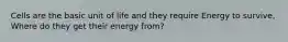 Cells are the basic unit of life and they require Energy to survive, Where do they get their energy from?