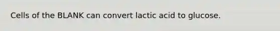 Cells of the BLANK can convert lactic acid to glucose.