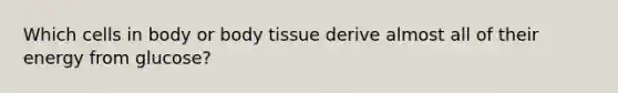 Which cells in body or body tissue derive almost all of their energy from glucose?