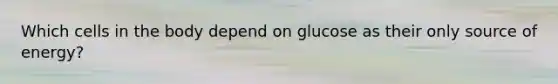 Which cells in the body depend on glucose as their only source of energy?