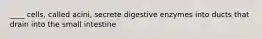 ____ cells, called acini, secrete digestive enzymes into ducts that drain into the small intestine