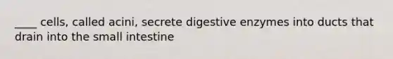 ____ cells, called acini, secrete digestive enzymes into ducts that drain into the small intestine