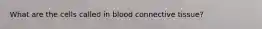 What are the cells called in blood connective tissue?