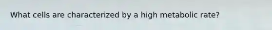 What cells are characterized by a high metabolic rate?