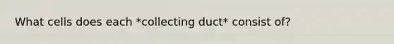 What cells does each *collecting duct* consist of?