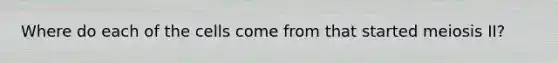 Where do each of the cells come from that started meiosis II?