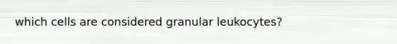 which cells are considered granular leukocytes?