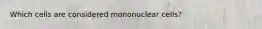 Which cells are considered mononuclear cells?