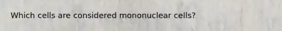 Which cells are considered mononuclear cells?