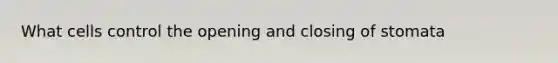 What cells control the opening and closing of stomata