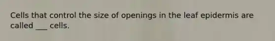 Cells that control the size of openings in the leaf epidermis are called ___ cells.