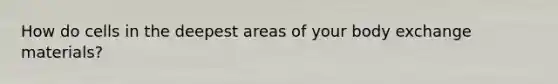 How do cells in the deepest areas of your body exchange materials?