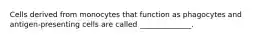 Cells derived from monocytes that function as phagocytes and antigen-presenting cells are called ______________.