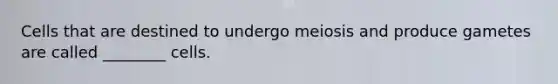 Cells that are destined to undergo meiosis and produce gametes are called ________ cells.