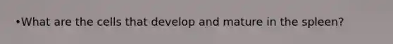 •What are the cells that develop and mature in the spleen?