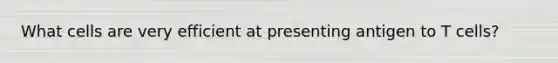 What cells are very efficient at presenting antigen to T cells?