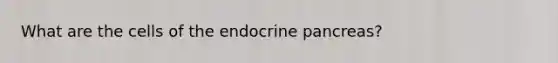 What are the cells of the endocrine pancreas?