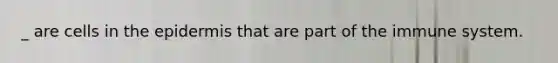 _ are cells in the epidermis that are part of the immune system.