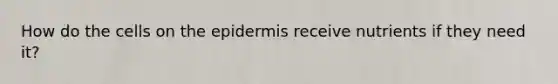 How do the cells on the epidermis receive nutrients if they need it?