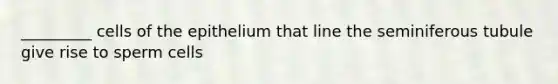 _________ cells of the epithelium that line the seminiferous tubule give rise to sperm cells