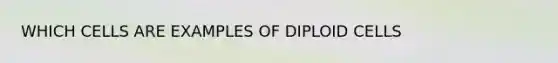 WHICH CELLS ARE EXAMPLES OF DIPLOID CELLS