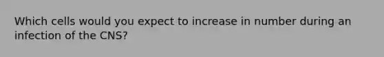 Which cells would you expect to increase in number during an infection of the CNS?