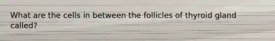 What are the cells in between the follicles of thyroid gland called?