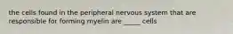 the cells found in the peripheral nervous system that are responsible for forming myelin are _____ cells