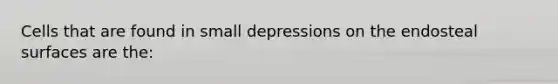 Cells that are found in small depressions on the endosteal surfaces are the: