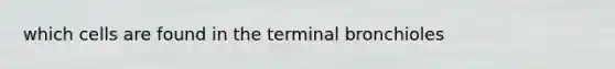 which cells are found in the terminal bronchioles