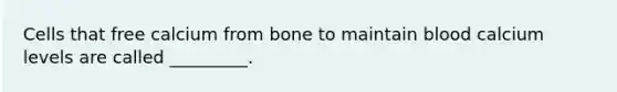 Cells that free calcium from bone to maintain blood calcium levels are called _________.